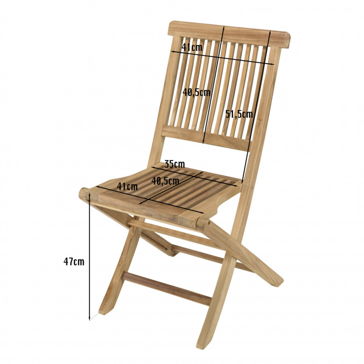 HARRIS - Ensemble de 2 chaises de jardin Java en bois Teck