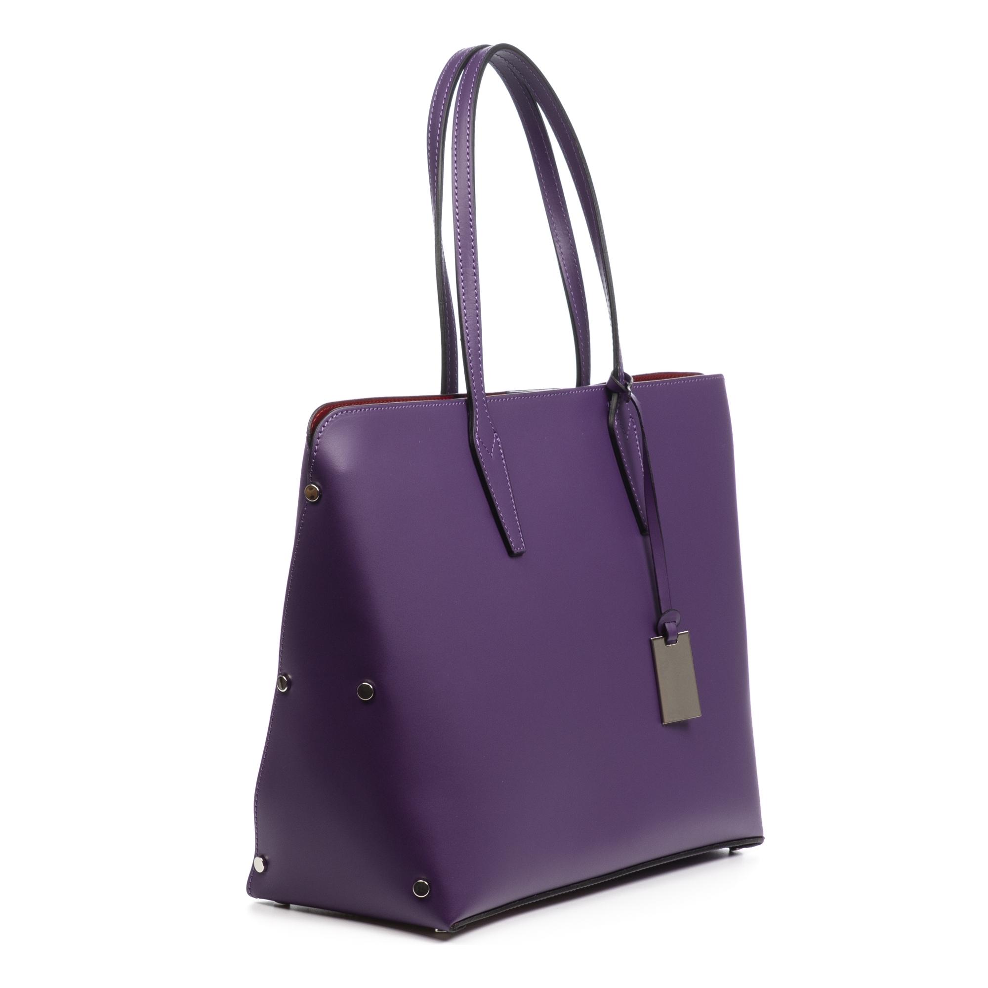 FIRENZE ARTEGIANI Arcene bolso de hombro mujer. Piel auténtica acabado Ruga. Fabricado en Italia 43x13,5x28 Cm. Color: Violeta