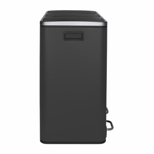 Les Collectors Nº990 – Papelera con pedal de 3 compartimentos, 54L, gris antracita