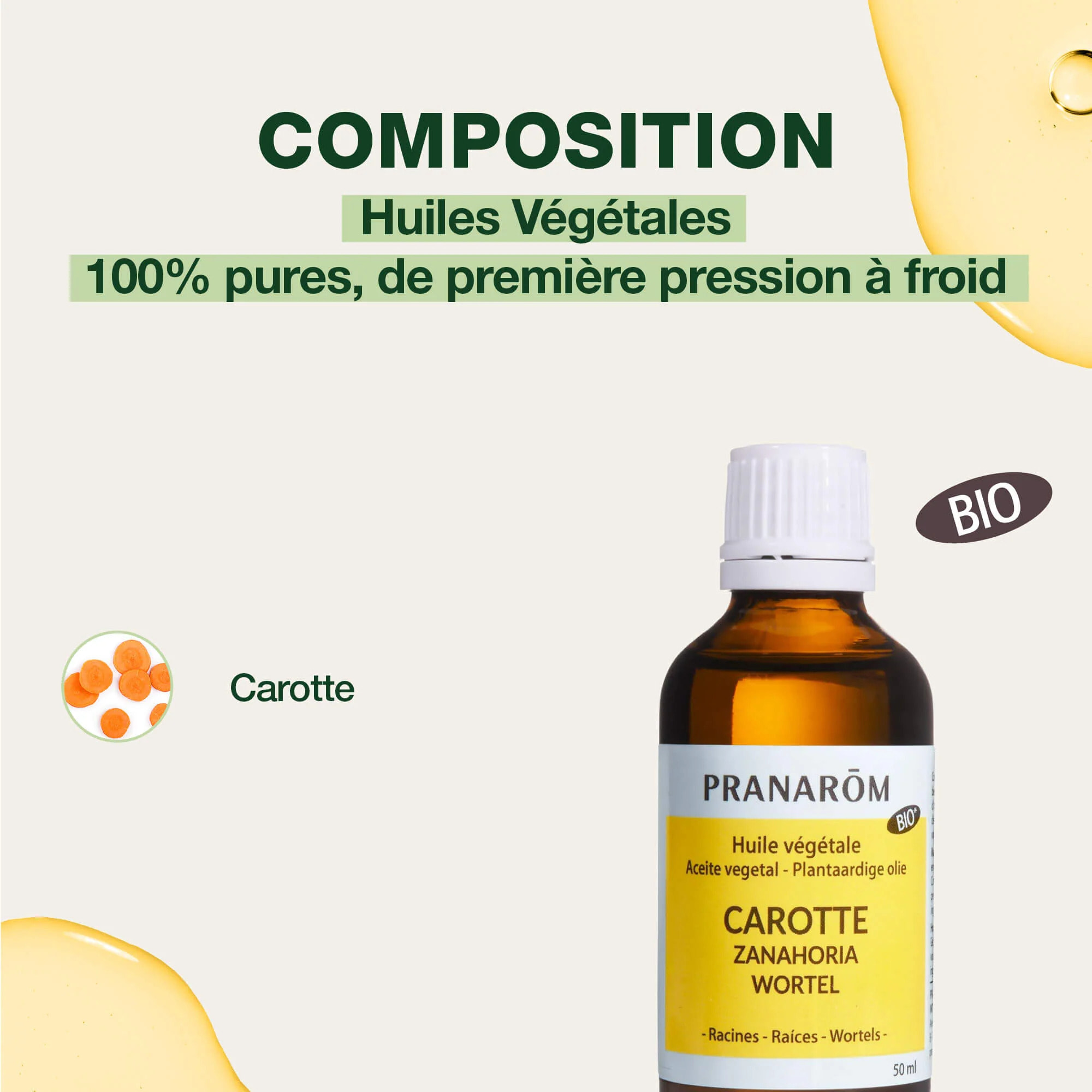 Pranarom - Huile Végétale de Carotte - Bio - 50 ml
