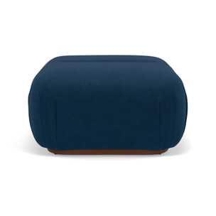 Penelope - pouf en velours texturé - Bleu