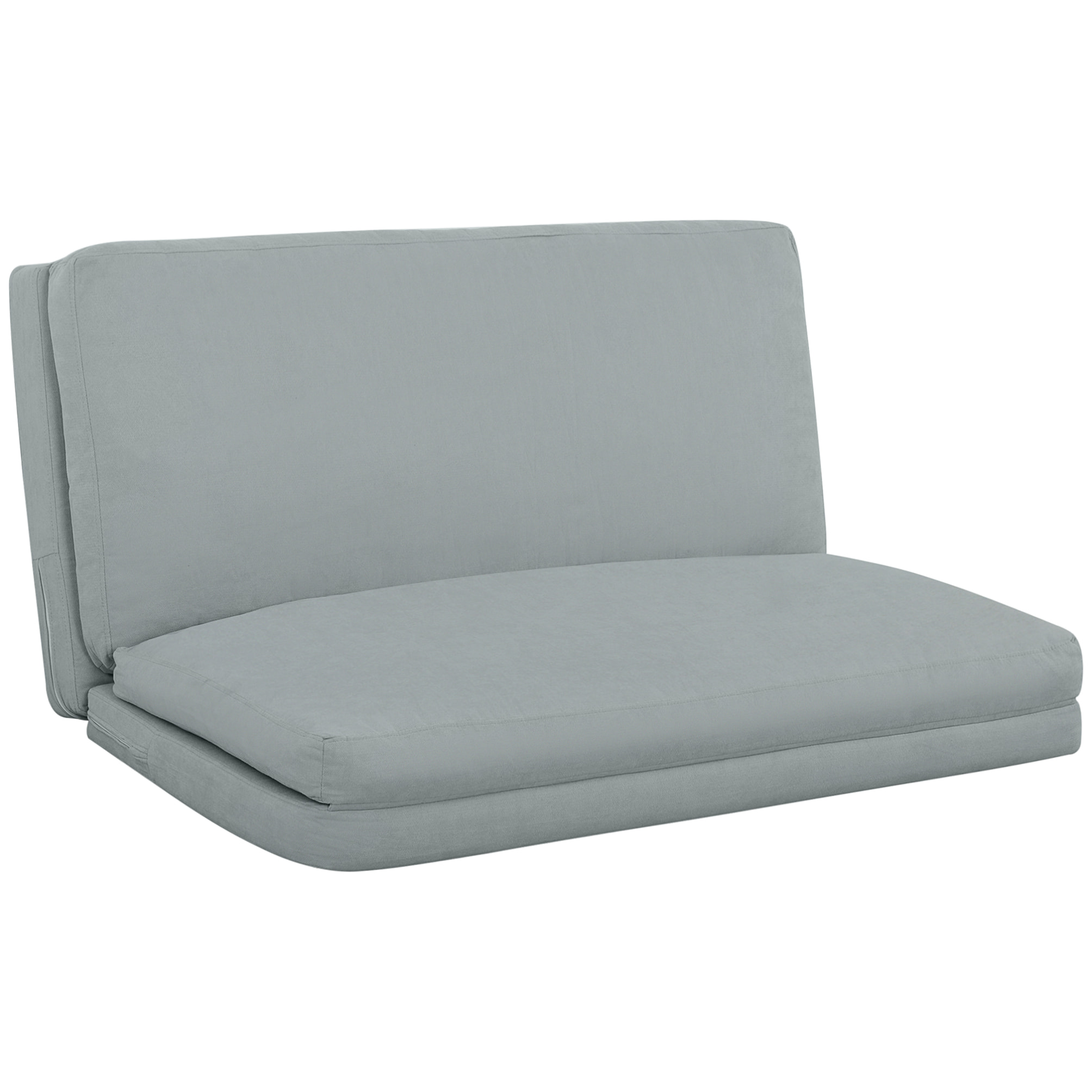 Fauteuil paresseux chauffeuse 4 parties dim. 137,5 x 85,5 x 74 cm tissu toucher lin gris clair