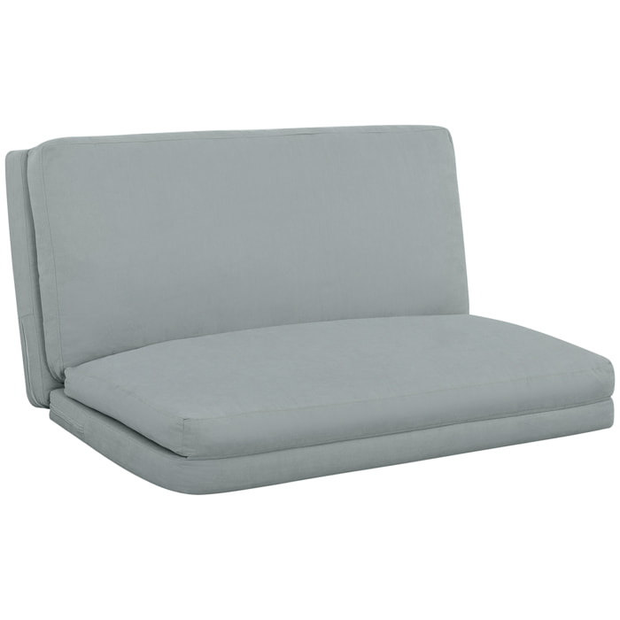 Fauteuil paresseux chauffeuse 4 parties dim. 137,5 x 85,5 x 74 cm tissu toucher lin gris clair