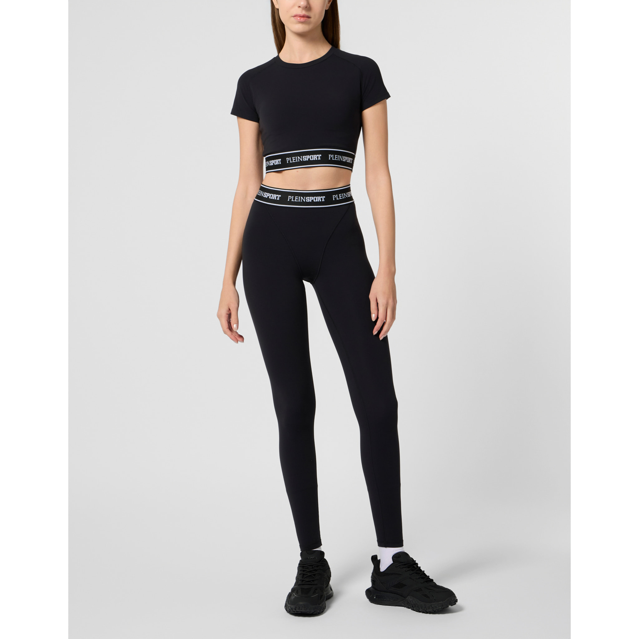 PLEIN SPORT Fleece Cropped T-Shirt