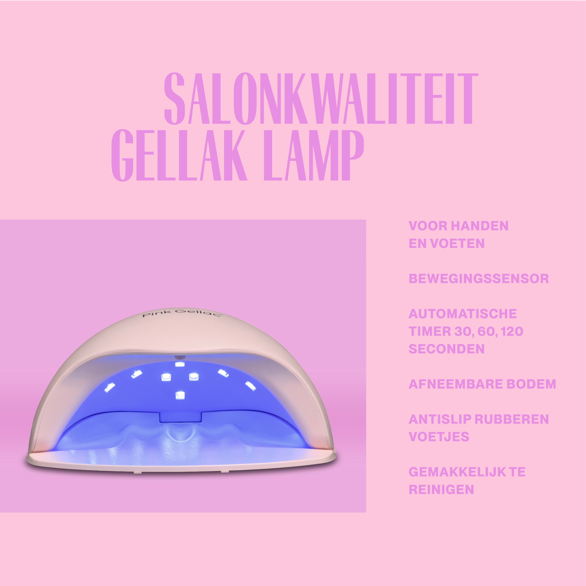 Kit de manucure avec lampe UV LED rose