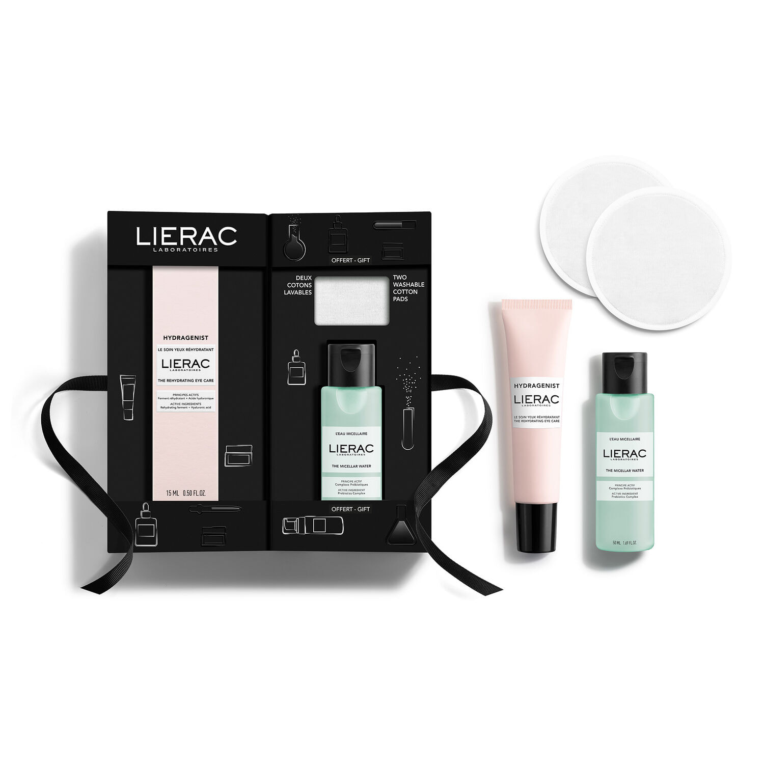 Hydragenist - Coffret Découverte - Soin Yeux Hydragenist 15 ml + Eau Micellaire 50 ml + 2 Cotons Lavables