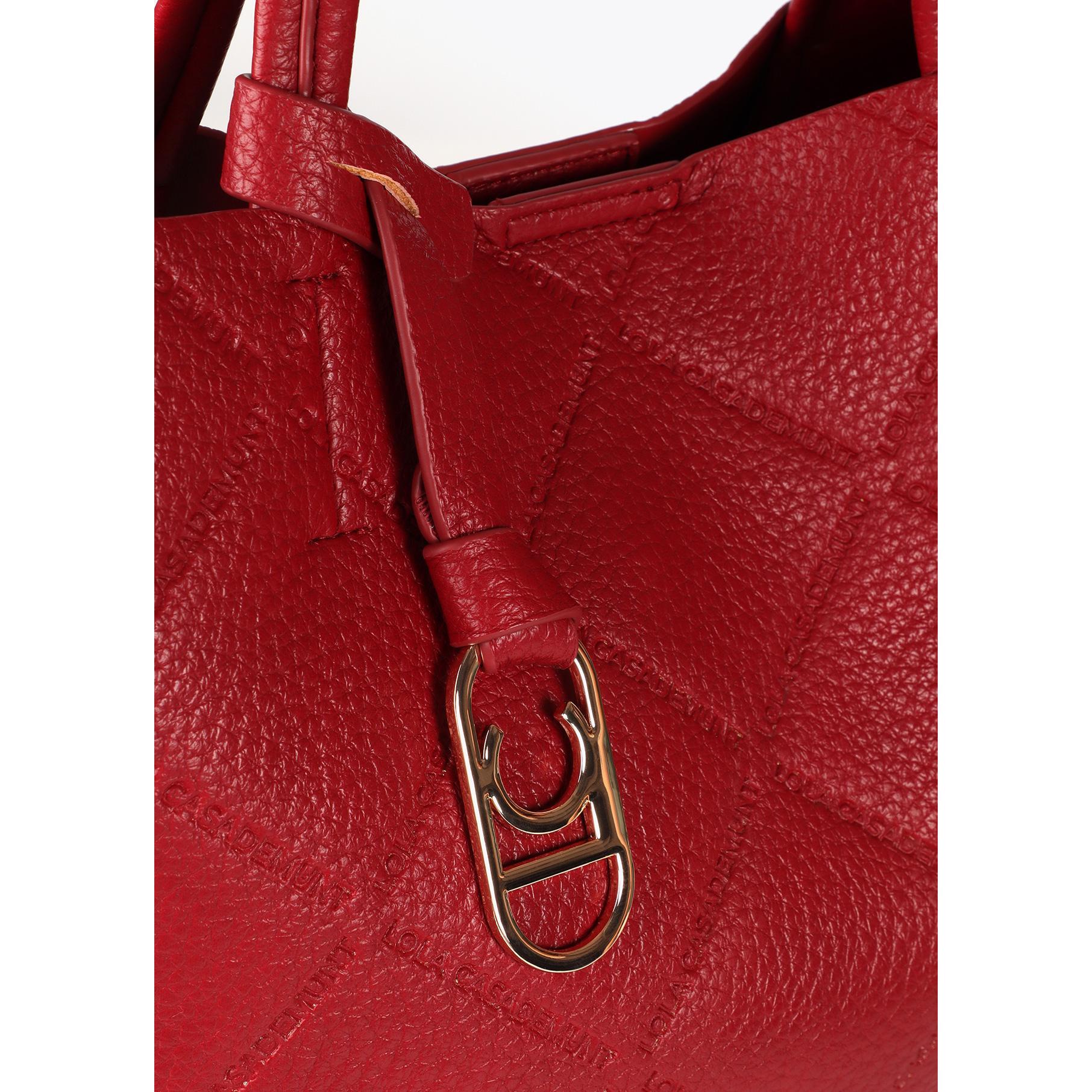 Shopper effetto pelle monogramma con logo ovale pendente