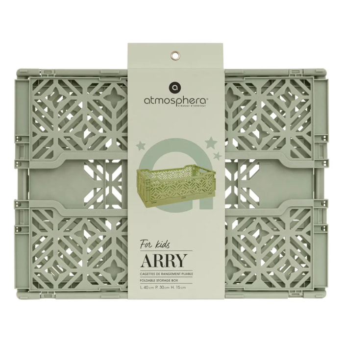 Cagette pliante "Arry" vert clair 40x30x15cm