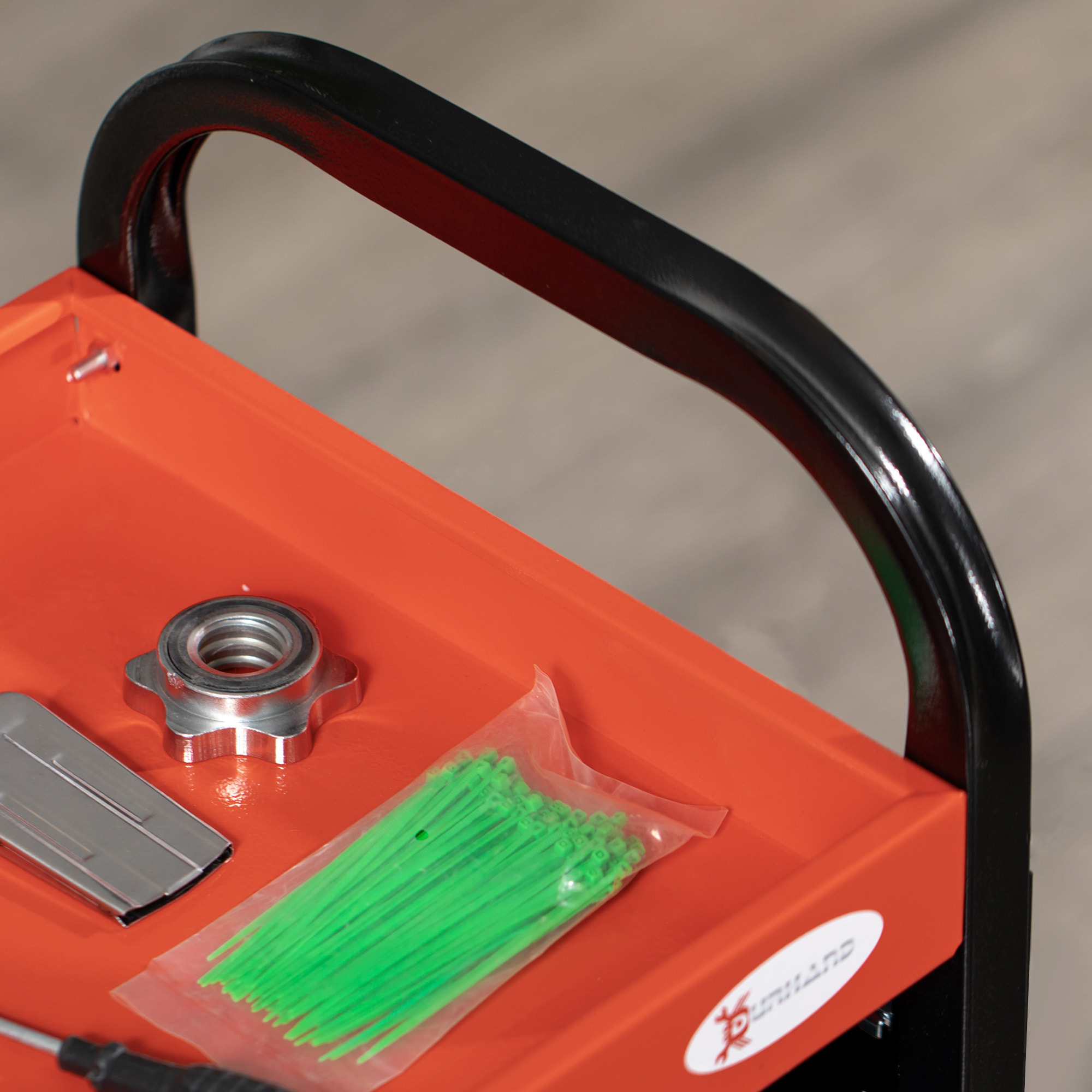 Carro de Taller Carro de Herramientas con 3 Estantes Ruedas y Paneles Perforados para Garaje Mecánico Hogar Carga 100 kg Rojo y Negro