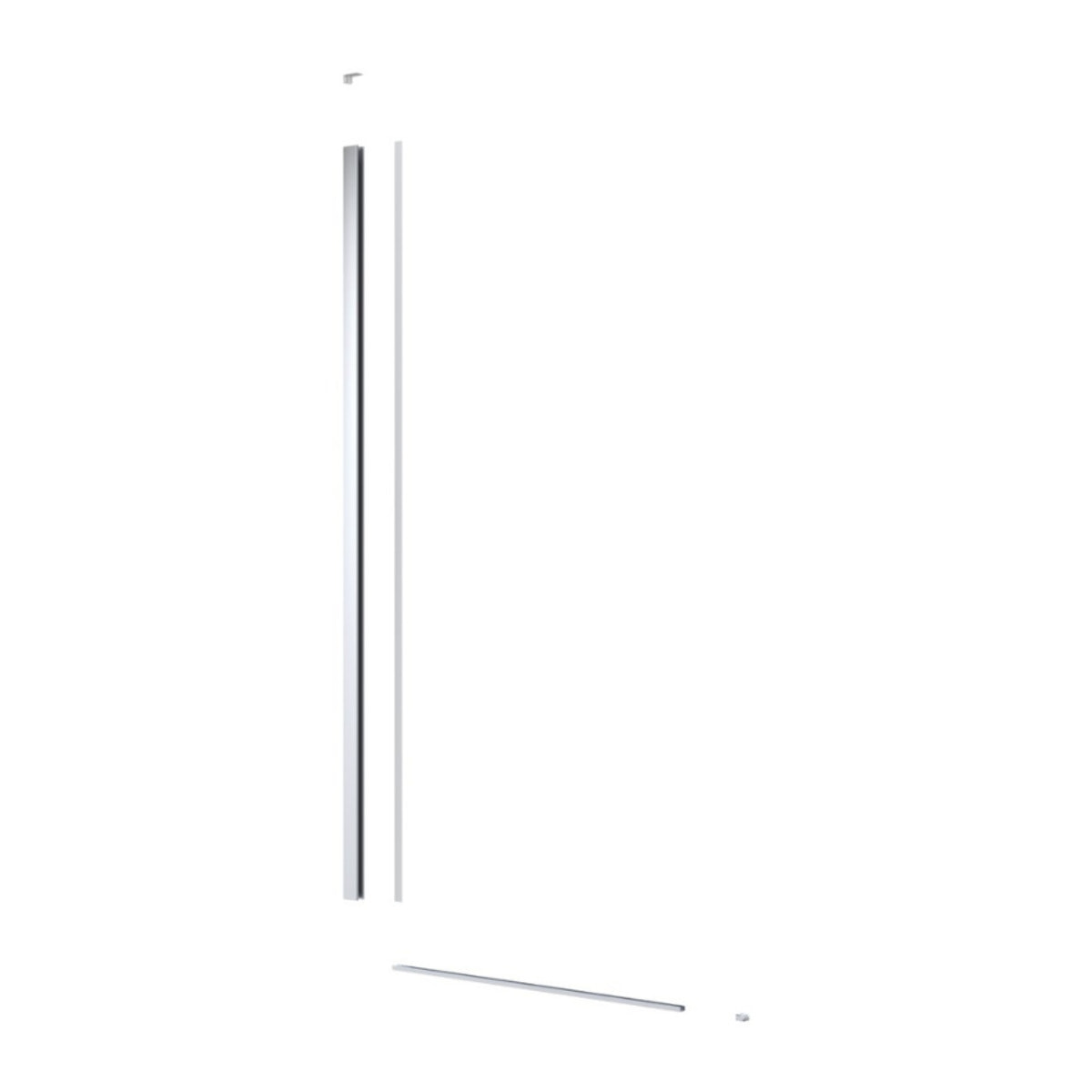 Pare-muret 110x100cm Paroi en verre Crystal Glass® 8 mm anticalcaire, avec bras et profilés chrome brillant (SATBWIS110PR)