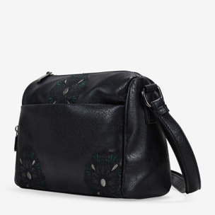 Bolso bandolera negro con bordado