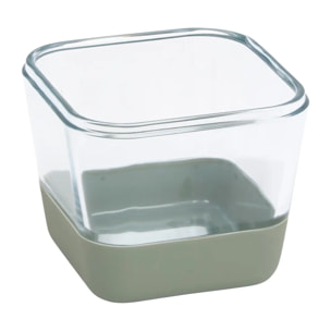 Boîte de conservation Siliglass carré 0,5L gris