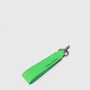 Piquadro Address Tag in pelle con moschettone