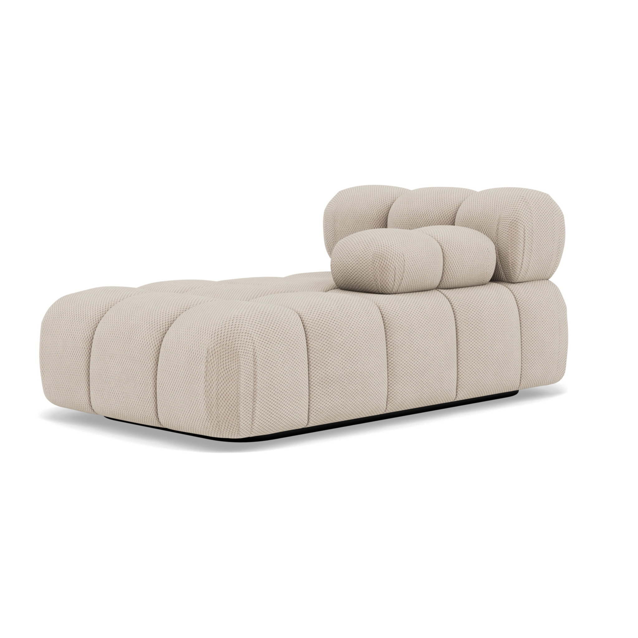 Ruby - module d'assise méridienne droite en velours texturé - Beige