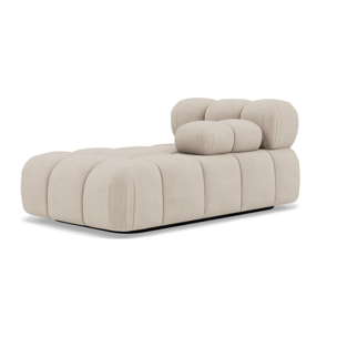 Ruby - module d'assise méridienne droite en velours texturé - Beige