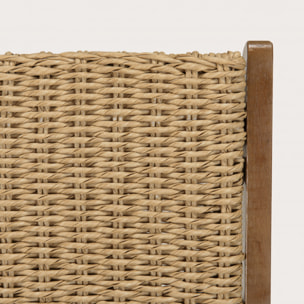VICTOIRE - Lot de 2 fauteuils pliants acacia huilé et rotin synthétique