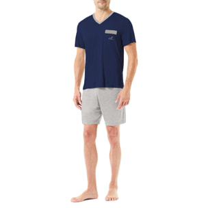 Pijama corto azul marino