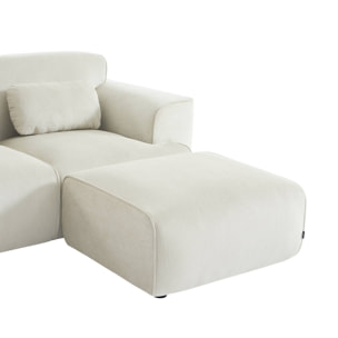 Pouf, repose-pieds pour canapé 2 places velours côtelé WALLAS