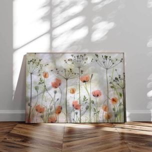Tableau de fleurs Prairie de coquelicots Tableau alu Dibond
