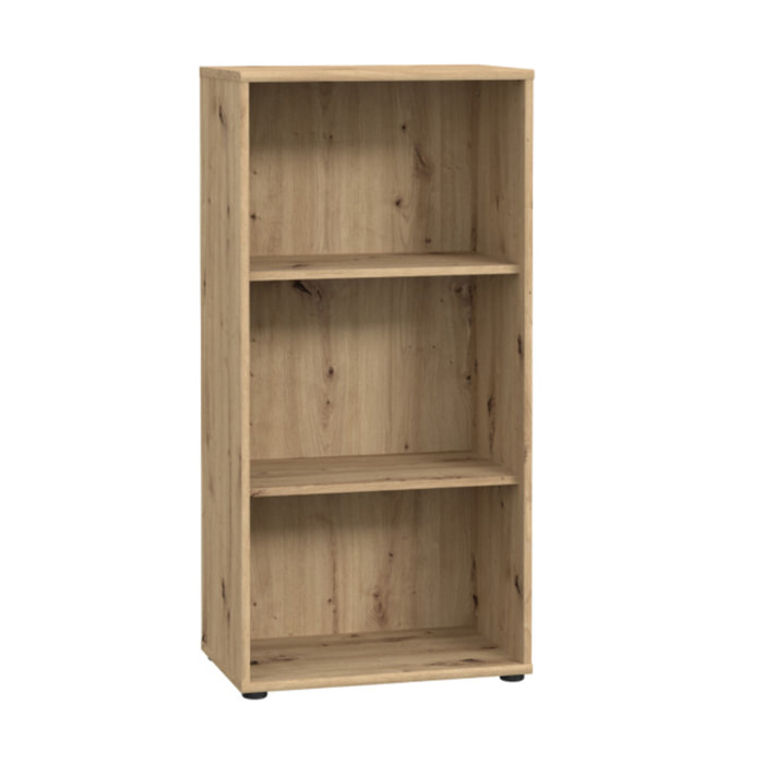 Étagère H. 111 x L. 54 cm décor chêne artisan avec 2 étagères - MIA