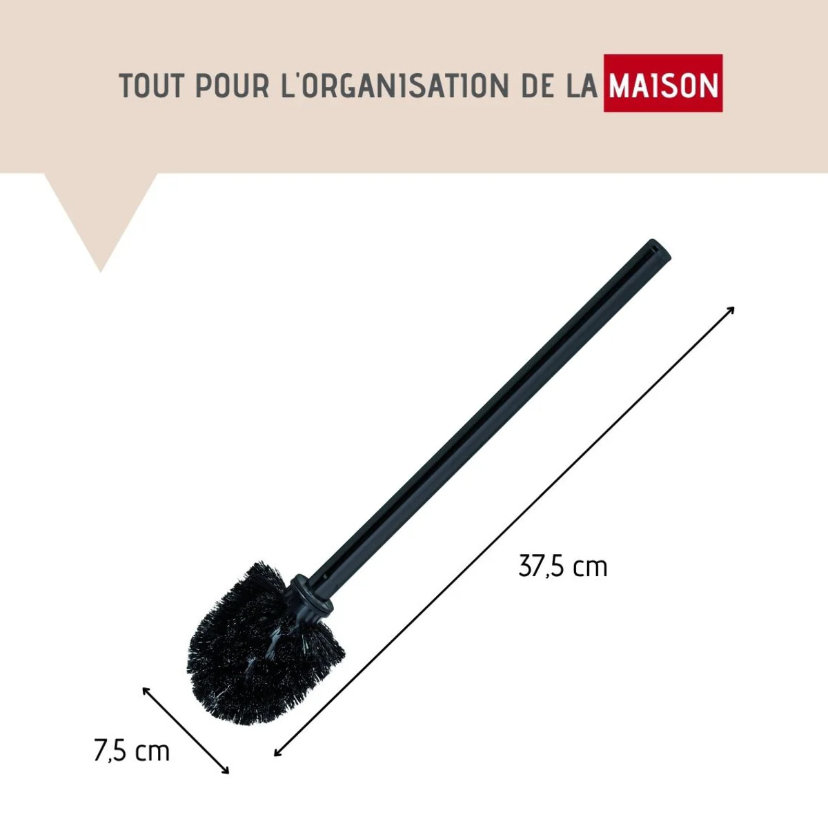 Brosse wc de rechange noir mat Fackelmann New York