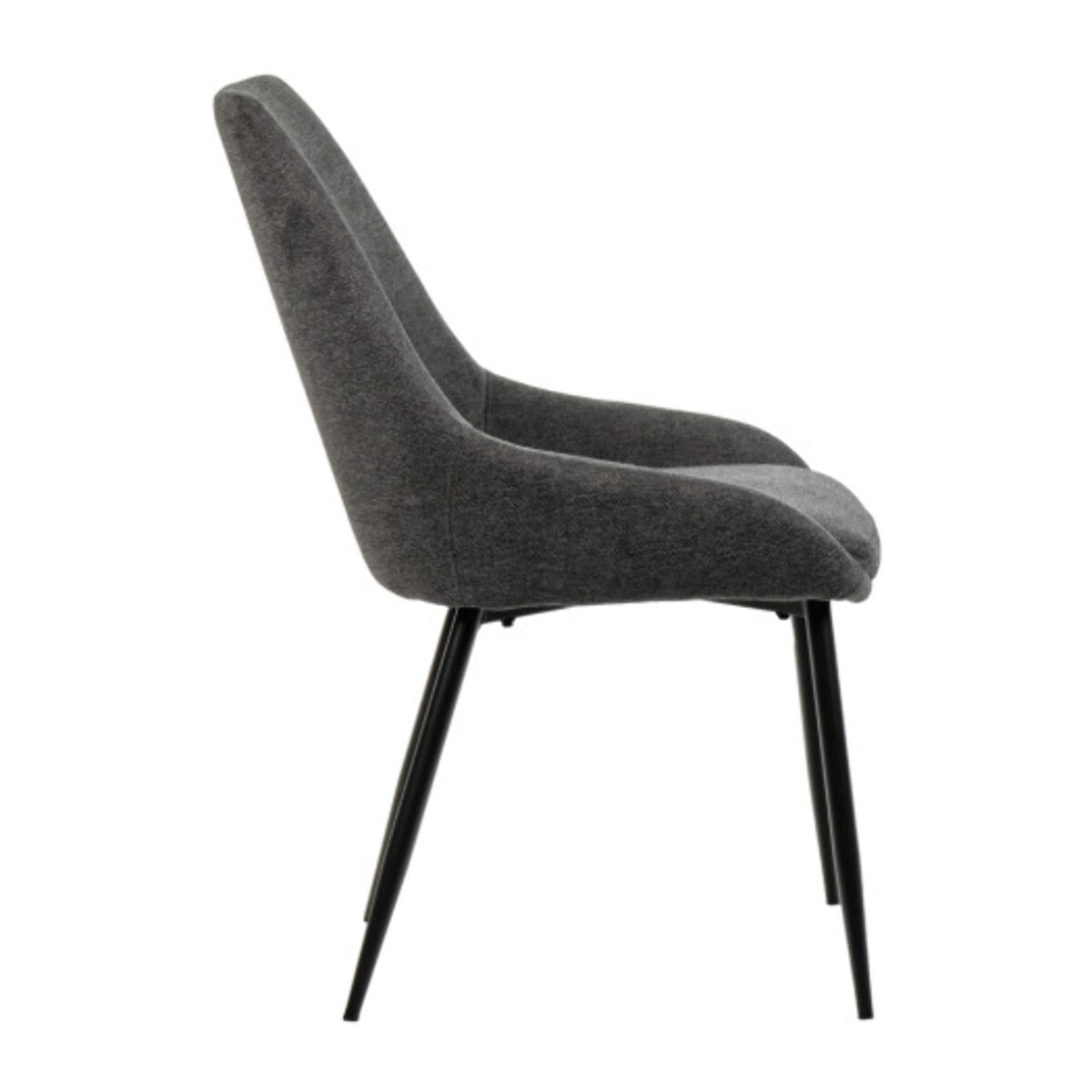 Chaise en tissu avec pieds fins en métal noir - 4 coloris - MONDO
