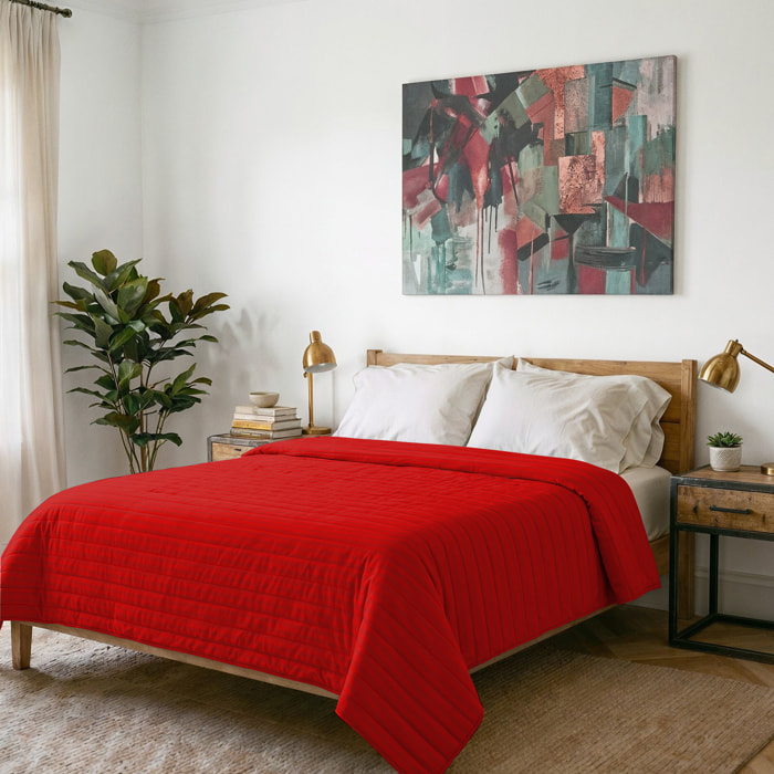 TRAPUNTINO ESTIVO 100gr SATIN STRIPES, Raso di Poliestere, Made in Italy - ROSSO