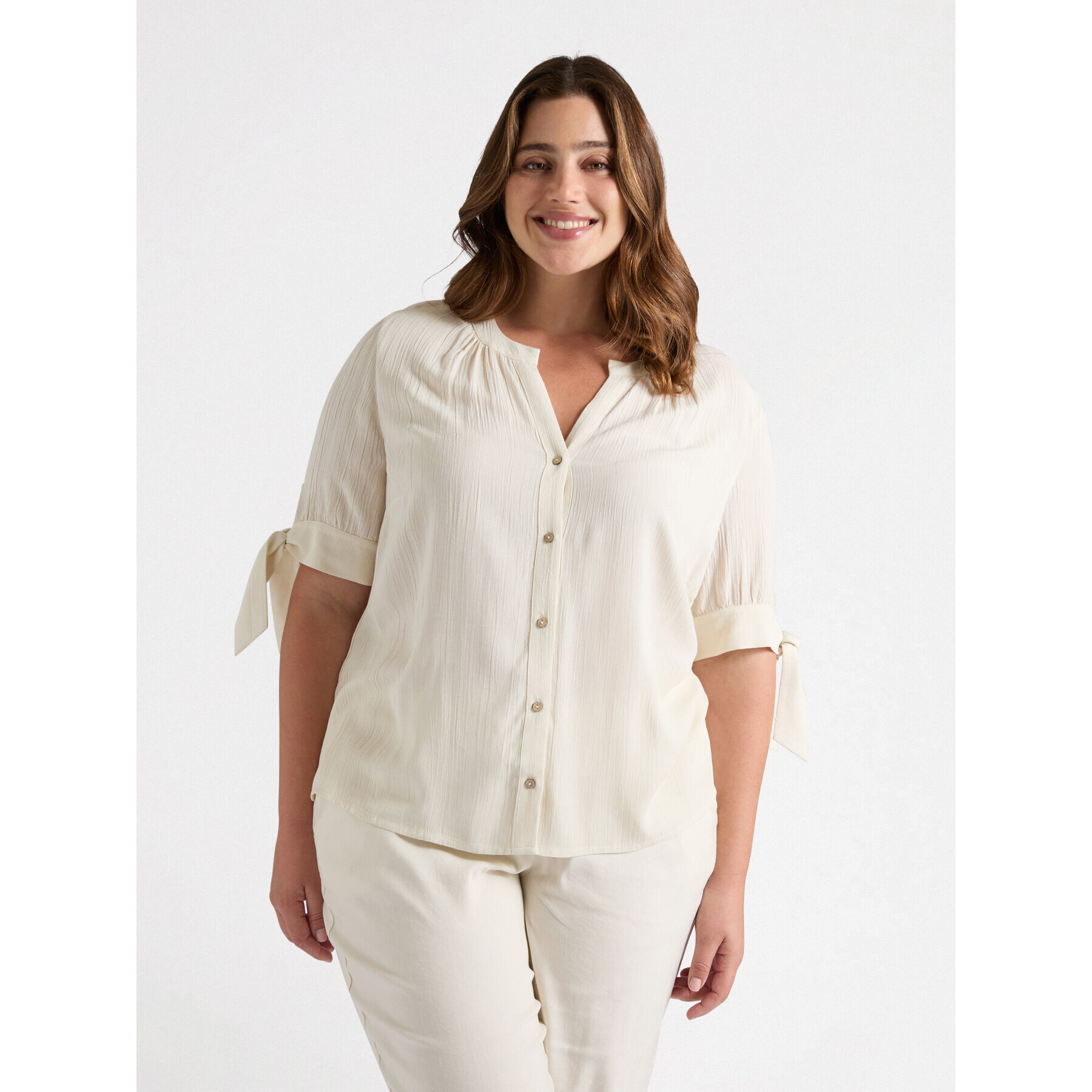 Fiorella Rubino - Camisa con nudos en las mangas - Blanco