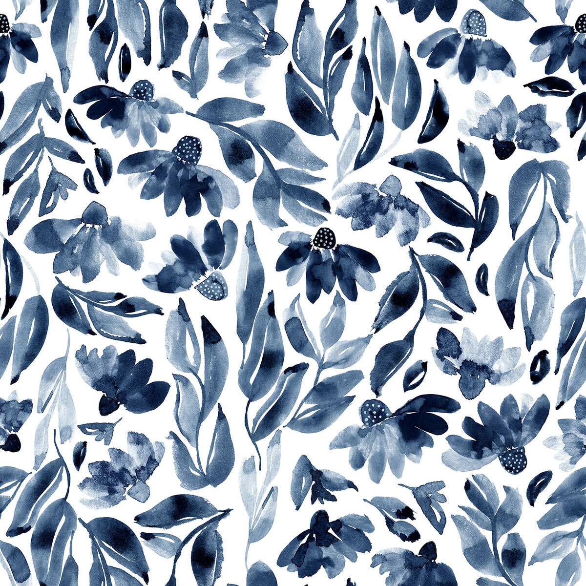 Papier peint panoramique, fleur bleue Intissé