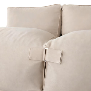 VERONE Salon de jardin modulable 5 places beige en tissu déperlant