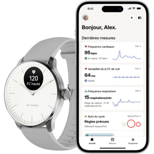 Montre santé WITHINGS Scanwatch Light Blanche