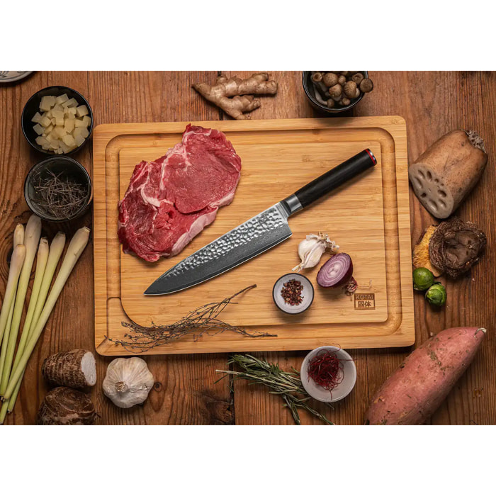 Cuchillo de Chef martillado "Gyuto" - 200mm - Colección Pakka Damascus