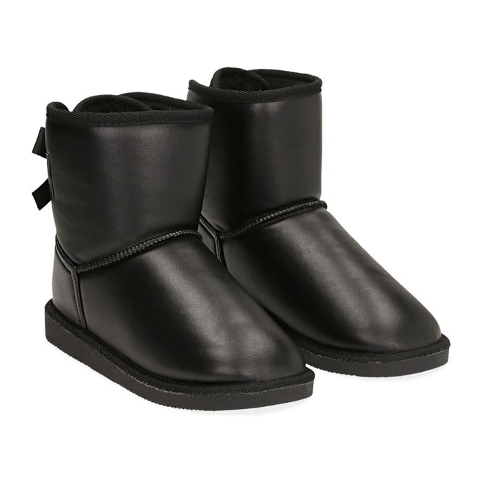 Botines invernales en eco-cuero color negro