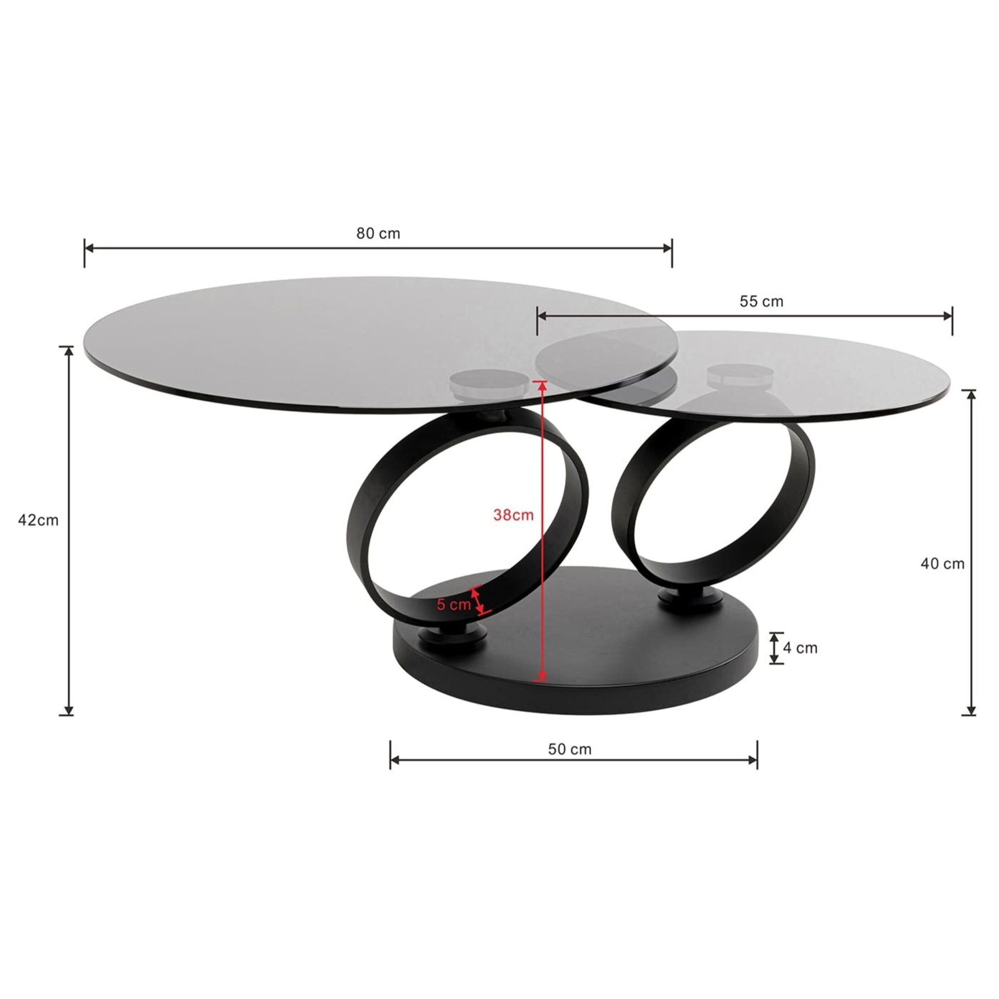 Table basse Beverly verre fumé Kare Design