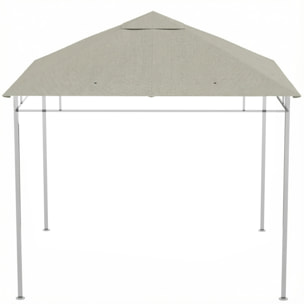 Toile de rechange barnum tonnelle 3 x 3m polyester haute densité 180g/m² revêtement PA anti-UV gris clair