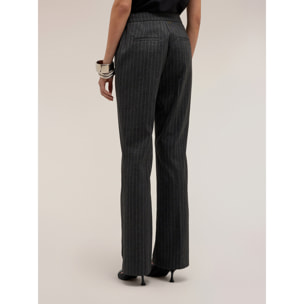 Motivi - Pantaloni flare gessati The Tailoring Lab - Grigio