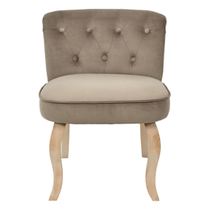 Fauteuil Eleonor Velours Taupe