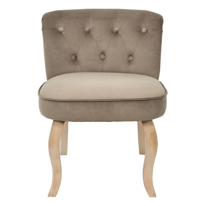 Fauteuil Eleonor Velours Taupe