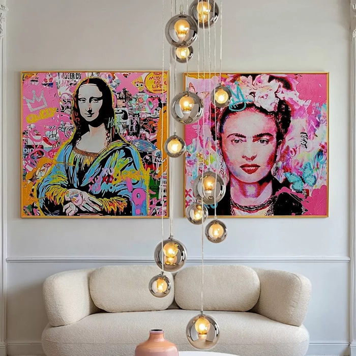 Affiche encadrée La Viva Lisa 100x100cm Kare Design