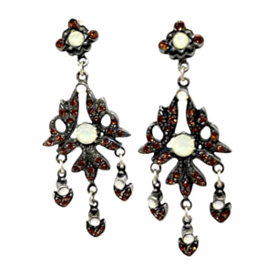 Pendiente largo multicristal Sw y plata 925 10µ T2