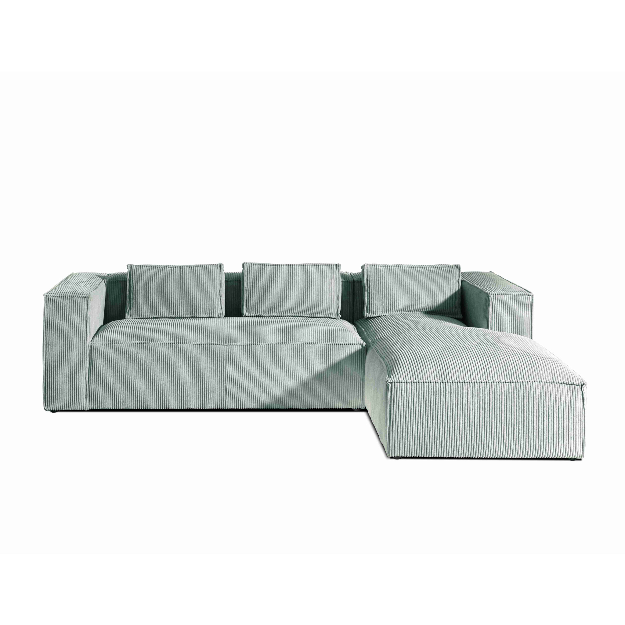 Stella - canapé d'angle droit en velours côtelé - 4 places -style contemporain - Bleu