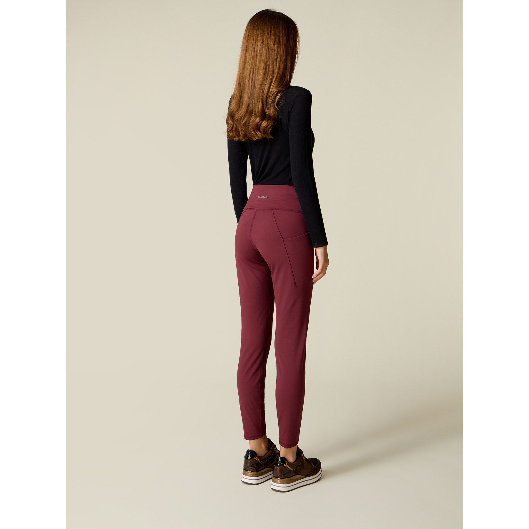 Oltre - Leggings sportivi in tessuto tecnico - Burgundy
