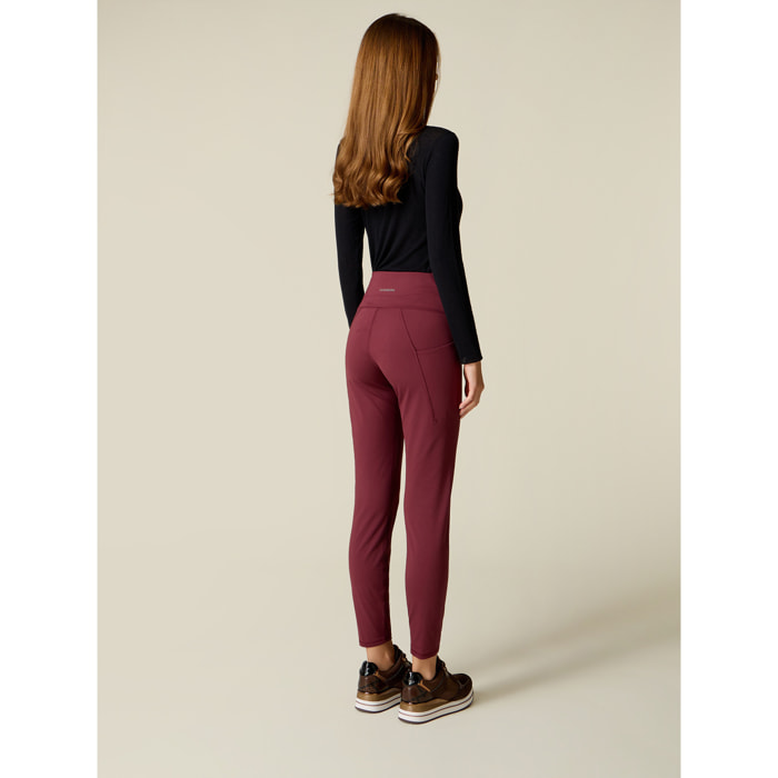 Oltre - Leggings sportivi in tessuto tecnico - Burgundy