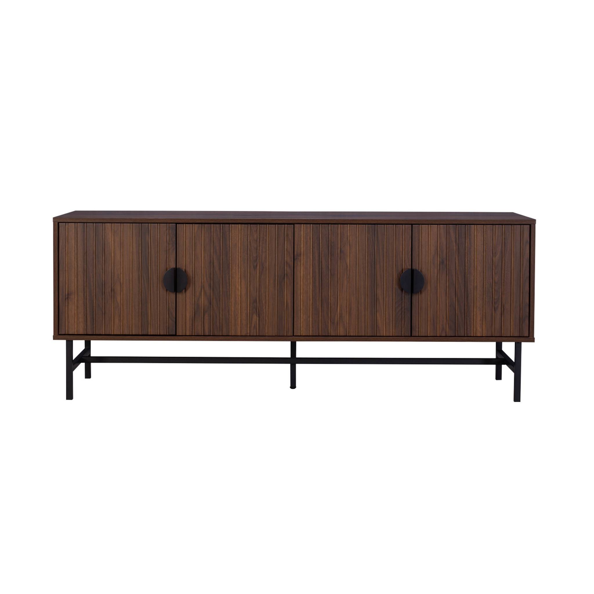 Meuble TV. Bazalt. quatre portes. deux étagères. L 157.5 x l 39 x H 60cm