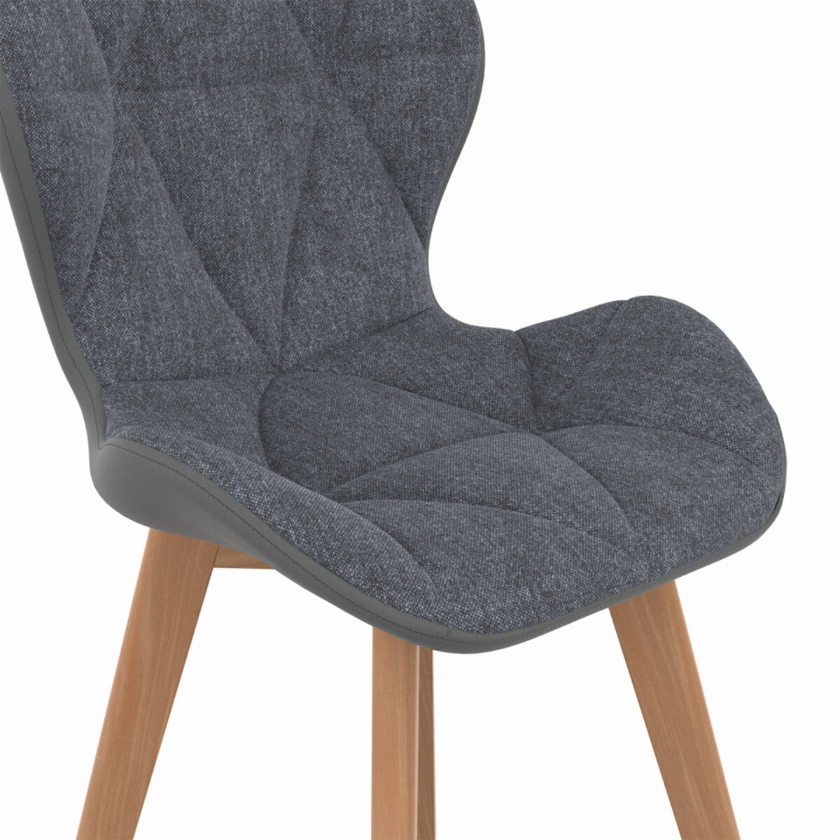 Chaises Gladys en tissu et pieds bois - Gris