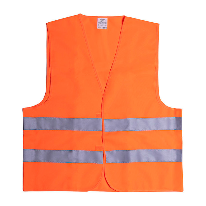Gilet riflettente Kross XL di classe 2 con alta visibilità. Certificato CE ISO 20471, con chiusure in velcro.