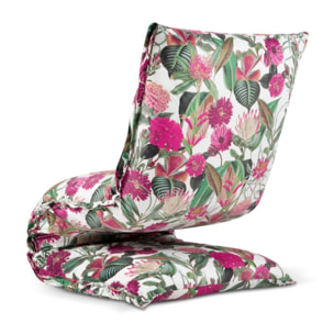 Fauteuil "Adeline" en velours motif de rose de jardin