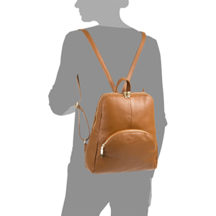 Monastier Bolso mochila Mujer.Piel auténtica Dollaro