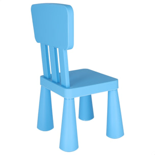 Well home - silla infantil azul en plástico fuerte y resistente, l:38 cm x f:35 cm x h:67 cm