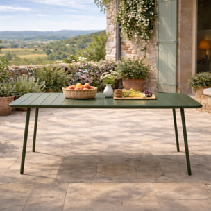 EVORA Table de jardin 6 places 160cm vert